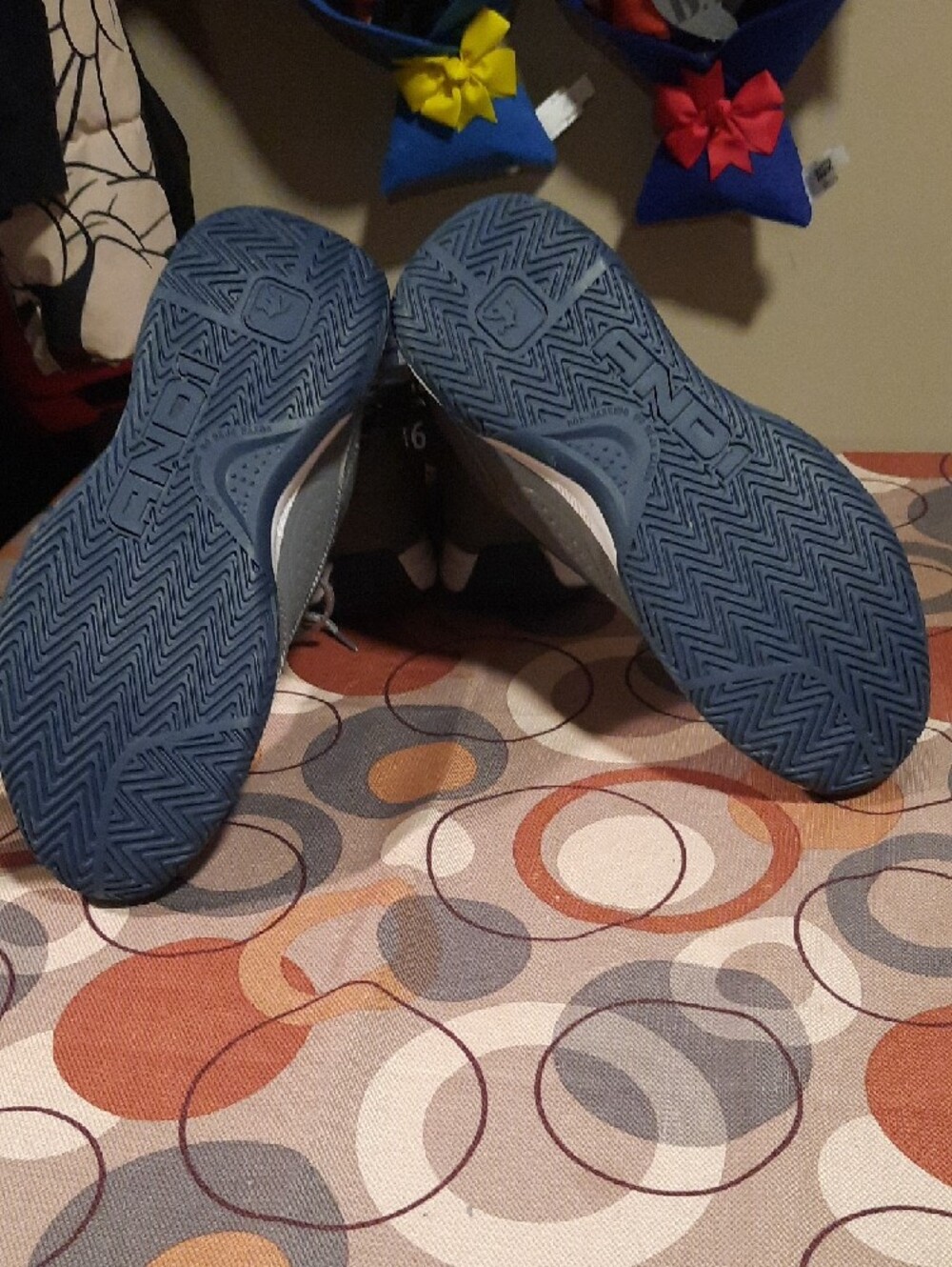 And1 Gray and Navy High-Top Basketball Shoes Sneakers - Picture 3 of 4